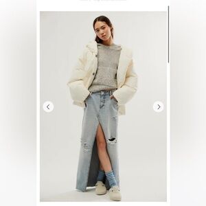 Free people cozy cloud white puffer coat Nwot Xs small